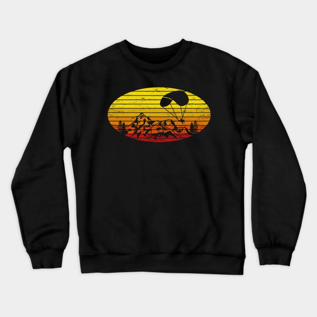 Paragliding retro Paraglider vintage Crewneck Sweatshirt by Foxxy Merch